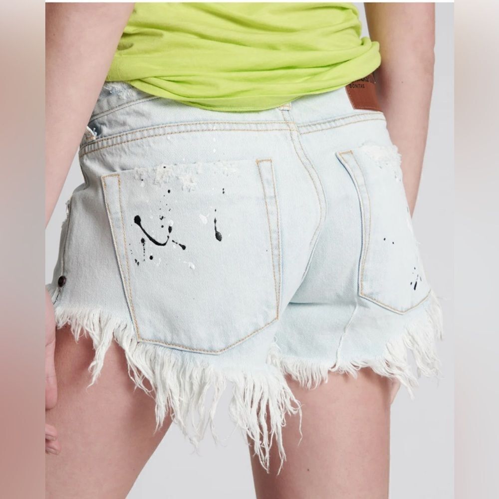 One Teaspoon cut off shorts Bonitas jean shorts Florence paint splatter. 32. New - Picture 5 of 15